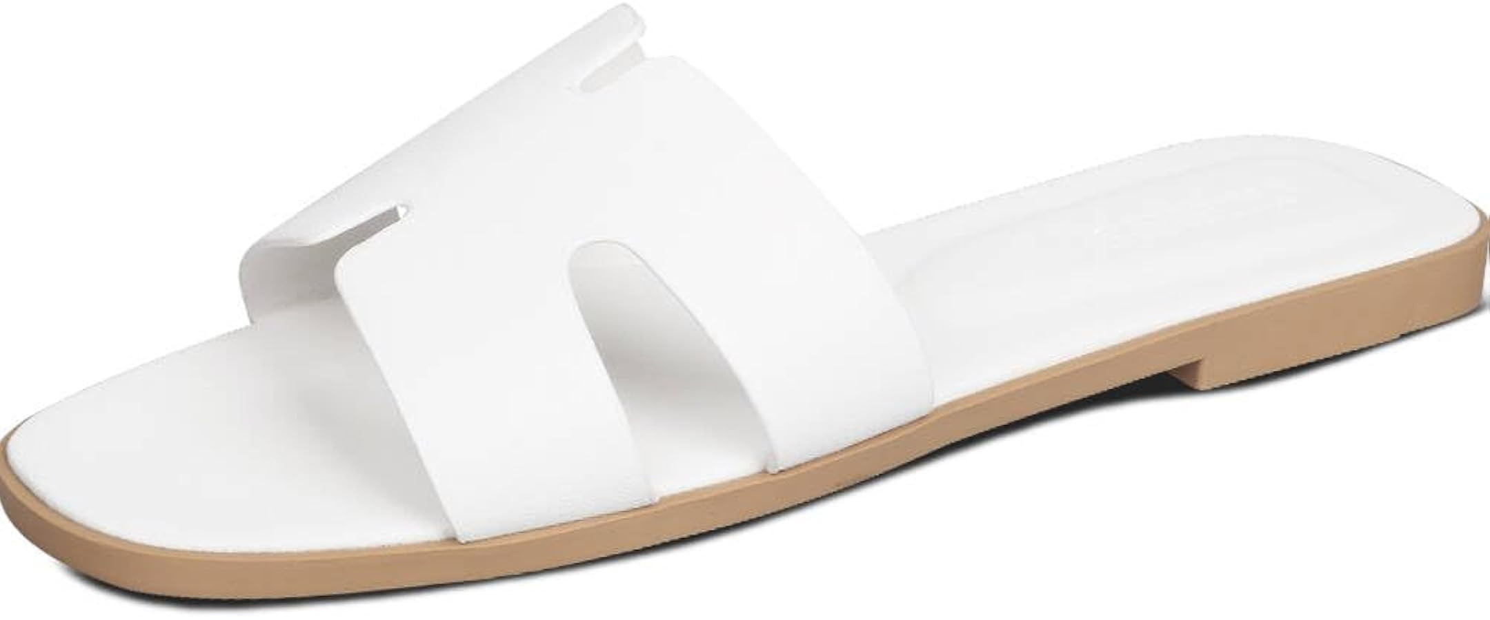 Womens H-Band Flat Sandals for Women Slip on Slides Summer Fashion Sandals | Amazon (US)