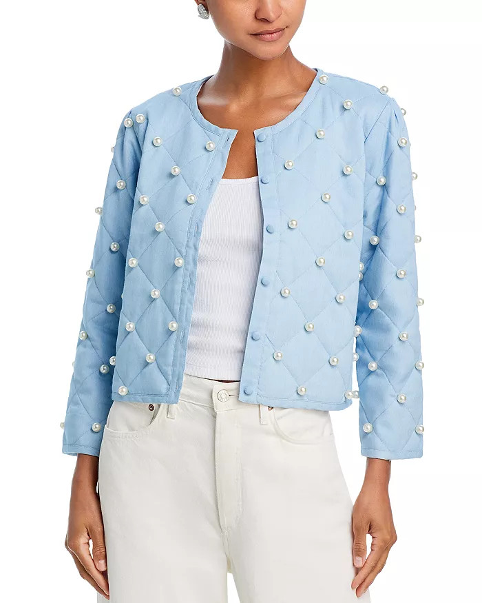 Faux Pearl Embellished Quilted Jacket - 100% Exclusive | Bloomingdale's (US)