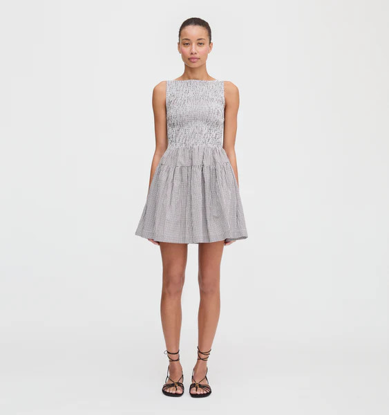 The Cosima Mini Nap Dress - Chocolate Gingham | Hill House Home US