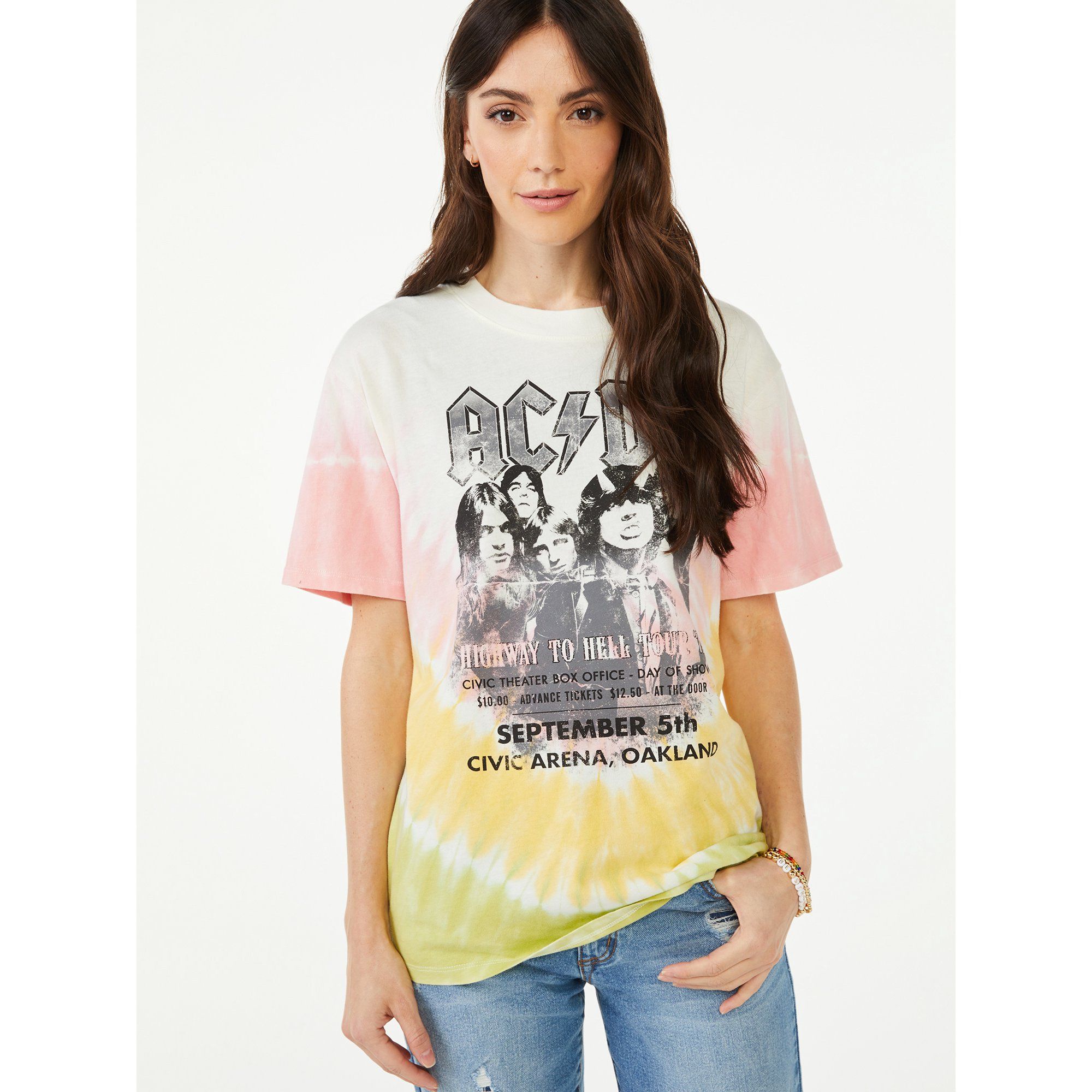 Scoop Women's AC/DC Poster Graphic Short Sleeve T-Shirt | Walmart (US)