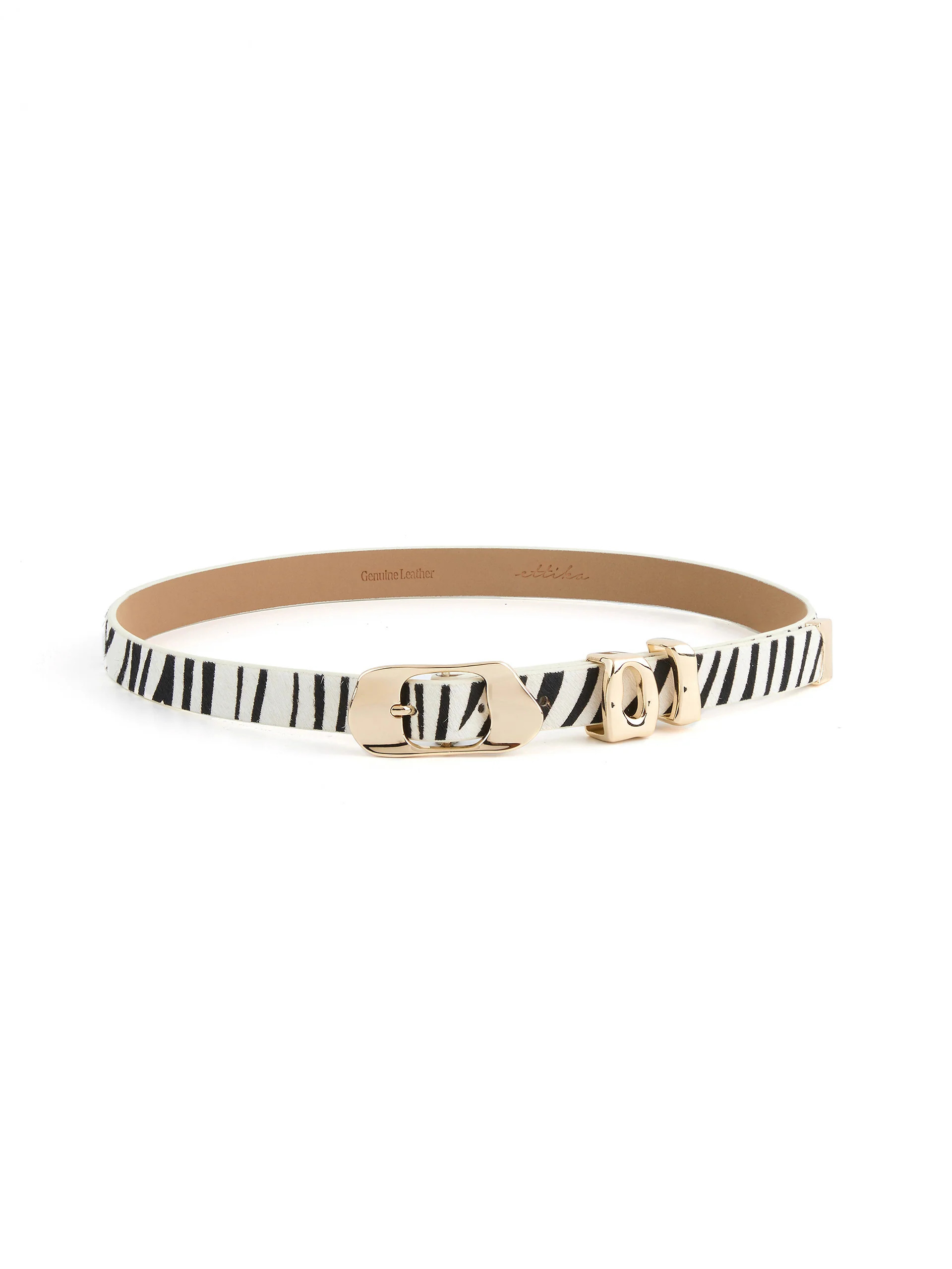 Zebra Print Molten Metal Belt | Ettika