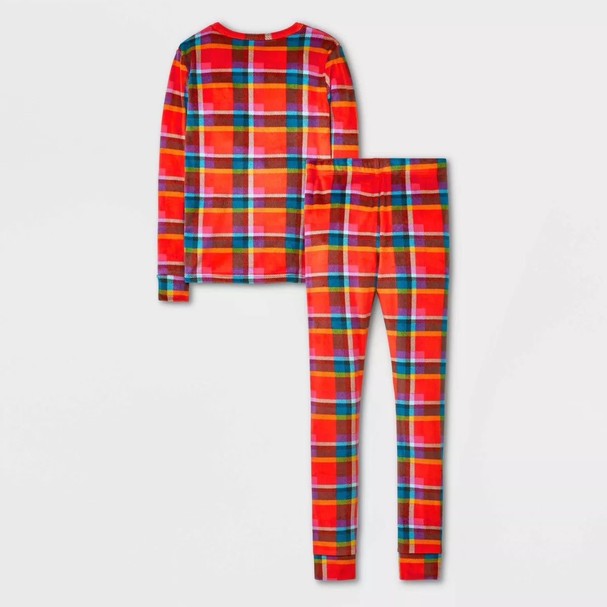 Kids' 2pc Long Sleeve Snuggly Soft Pajama Set - Cat & Jack™ Red/Blue 10 | Target