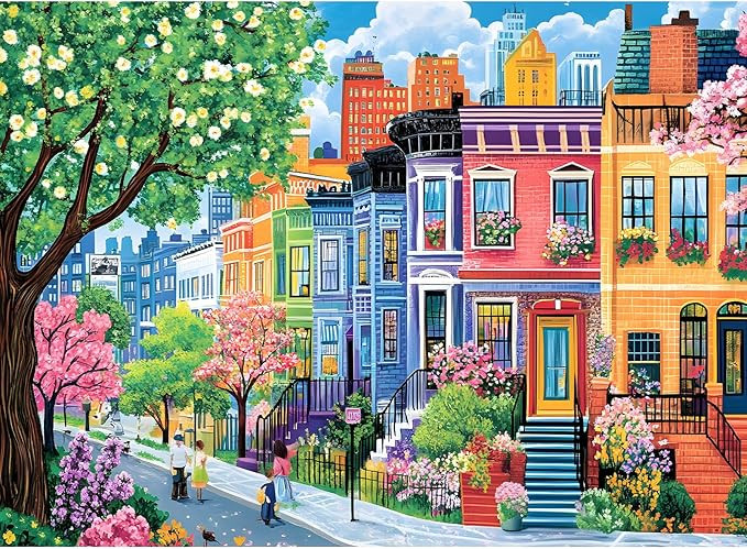 500 Pieces Puzzles for Adults, Spring Puzzle for Adults Elderly, Colorful Street Jigsaw Puzzle, R... | Amazon (US)