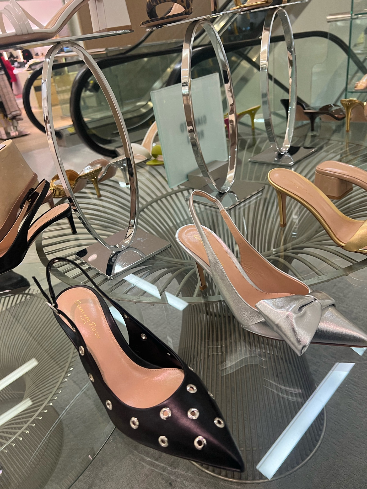 I always like to look through the shoe department when I make online Saks returns. These grommet slingback heels caught my eye 

#LTKshoecrush