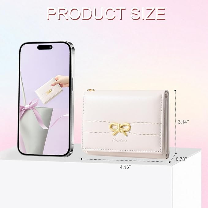 Sunwel Fashion Women Cute Coquette Bow Wallet Card Holder ID Window Girls Wallet with Ready to Ha... | Amazon (US)