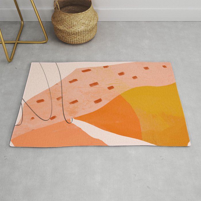 Abstract Sherbet Shapes Of Orange And Yellow. Rug | Society6