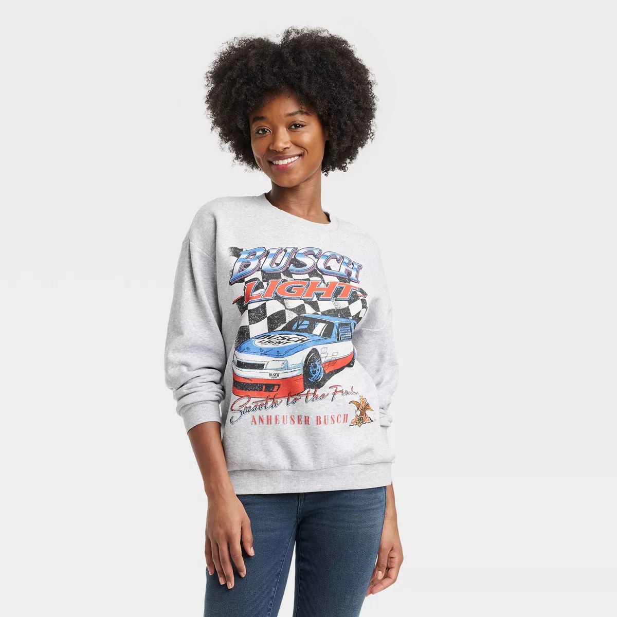 Women's Busch Light Americana Graphic Sweatshirt - Heather Gray | Target