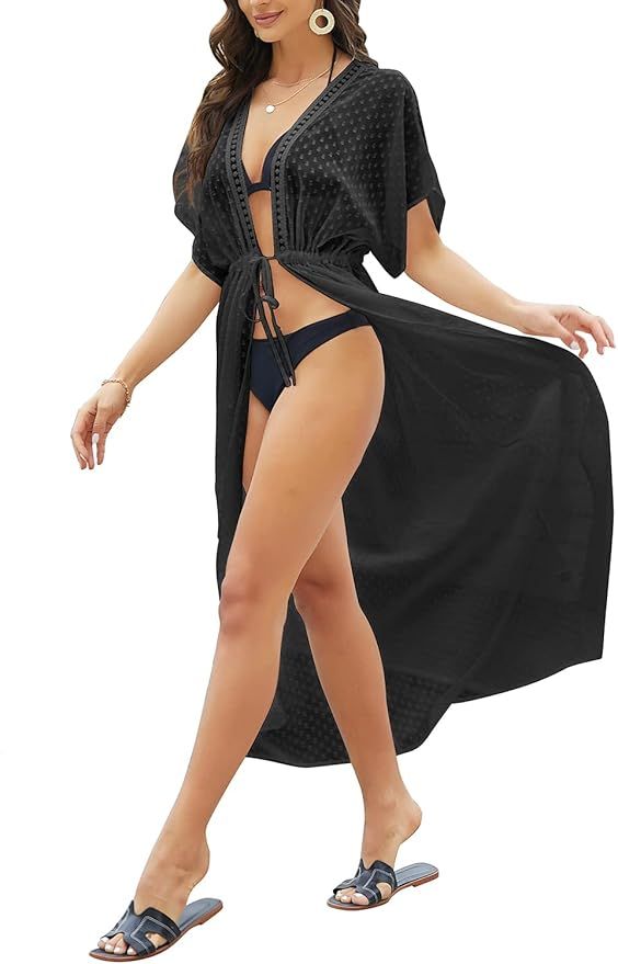 FANCYINN Women Sexy Lace Kimono Open Front Swimsuit Bikini Cover Up Dress | Amazon (UK)