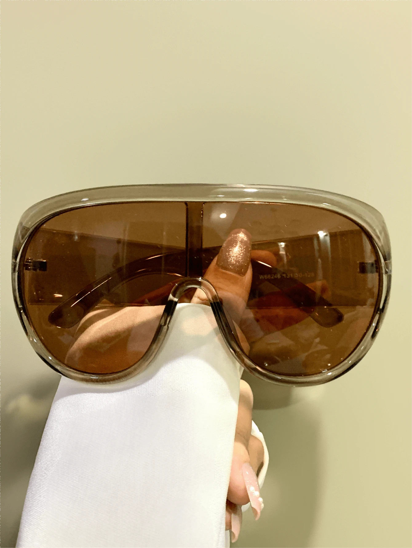 Oversized One Piece Glasses, Fashion Simple Decorative Eyeglasses For Men And Women, Wide Frame Legs, PC Lenses | SHEIN