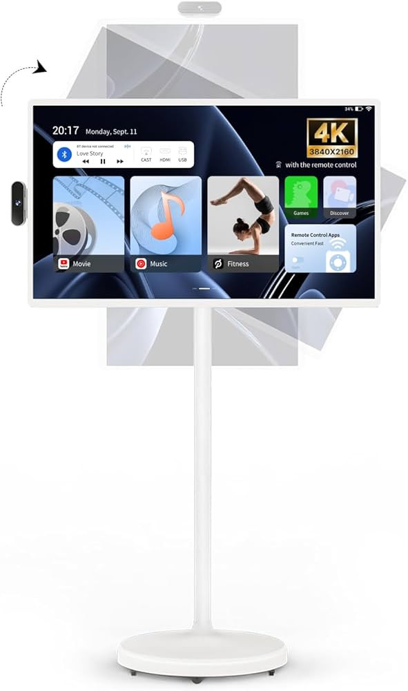 ApoloSign 32-Inch Portable Monitor, 4K UHD Rolling TV on Wheels with Rotatable Touch Screen, Andr... | Amazon (US)