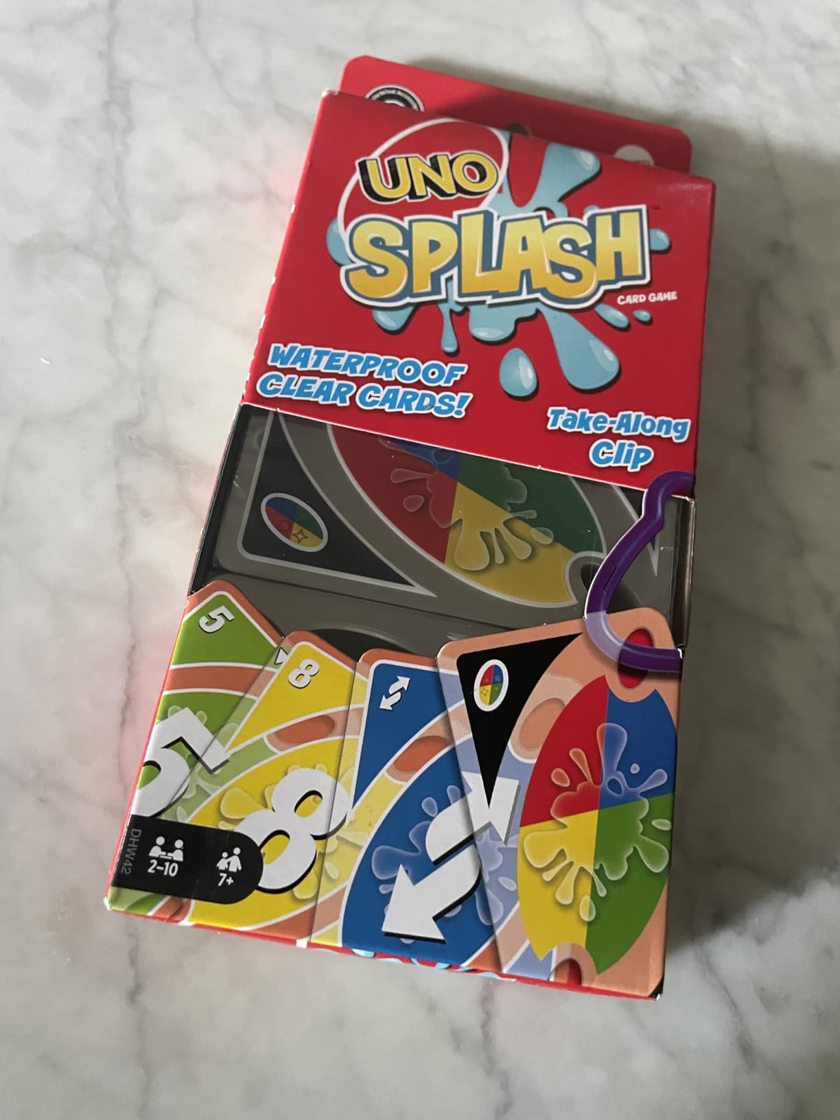 Mattel Games UNO Splash Card Game with Waterproof Cards and Portable Clip for Travel, Camping and Game Nights Away | Amazon (US)