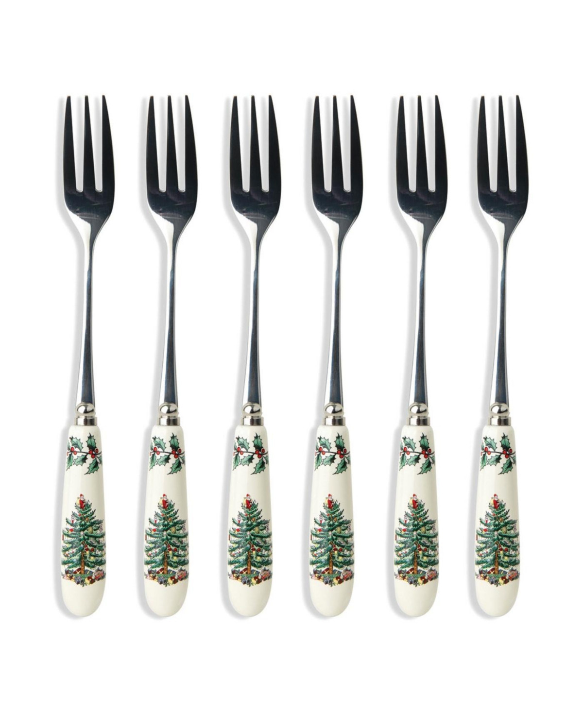 Spode Christmas Tree Pastry Forks, Set of 6 | Macy's