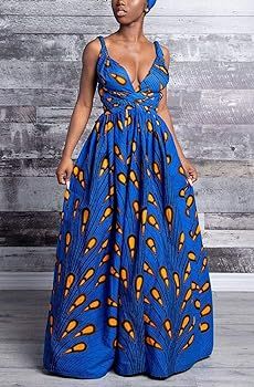 Women's Sexy Dashiki Floral Printed Side Slit Long Maxi Dresses Bohemian High Waist Vestidos | Amazon (US)