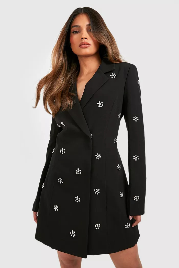 Daisy Crystal Embellished Tailored Blazer Dress | boohoo (US & Canada)