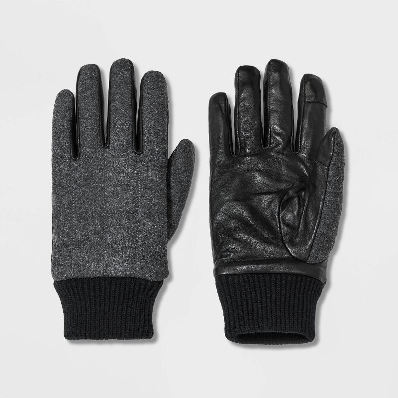Men's Quilting Dress Gloves with Sherpa Lined - Goodfellow & Co™ Heathered Gray | Target
