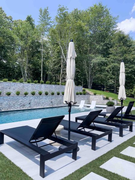 Pool season is my favorite time of year and as a family, we love to swim, play and lounge in the evenings and on the weekends. This black lounge chairs and in pool loungers provide all the seating that is needed. home decor outdoor decor pool essentials pool umbrella cement planter soft gray porcelain tile artificial turf Hampton style pooll

#LTKhome #LTKswim

#LTKSeasonal
