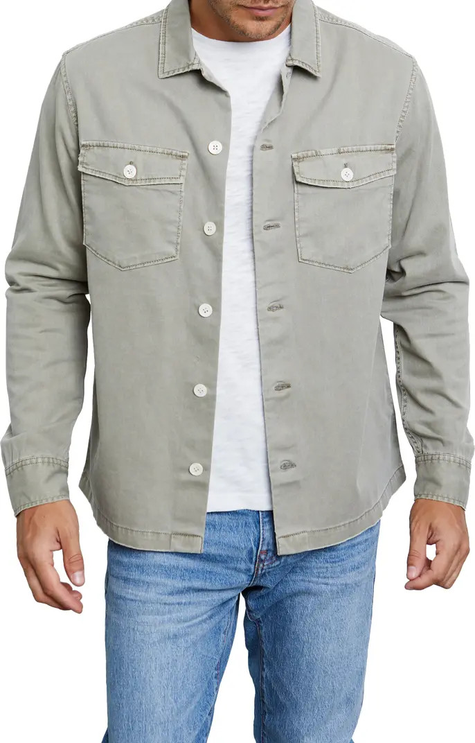 Garment Washed Cotton Button-Up Military Shirt | Nordstrom