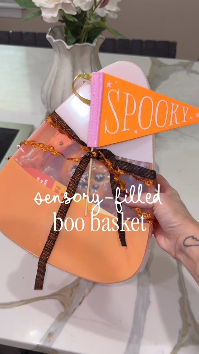 This candy corn snackle box from Target makes the cutest box to fill with sensory Halloween goodies! The squishy and gui gui are only in store but if you want the link for the rest - Follow + comment “SHOP” for a link! (make sure you’re following to receive it) ✨ & if you love Holiday finds and gift ideas, follow along for more!