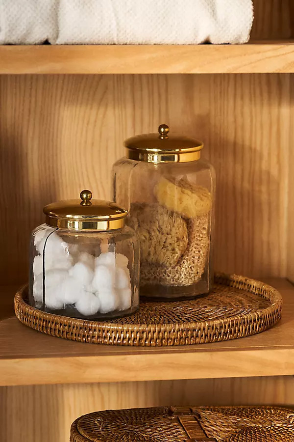 Handwoven Rattan Round Tray | Anthropologie (US)