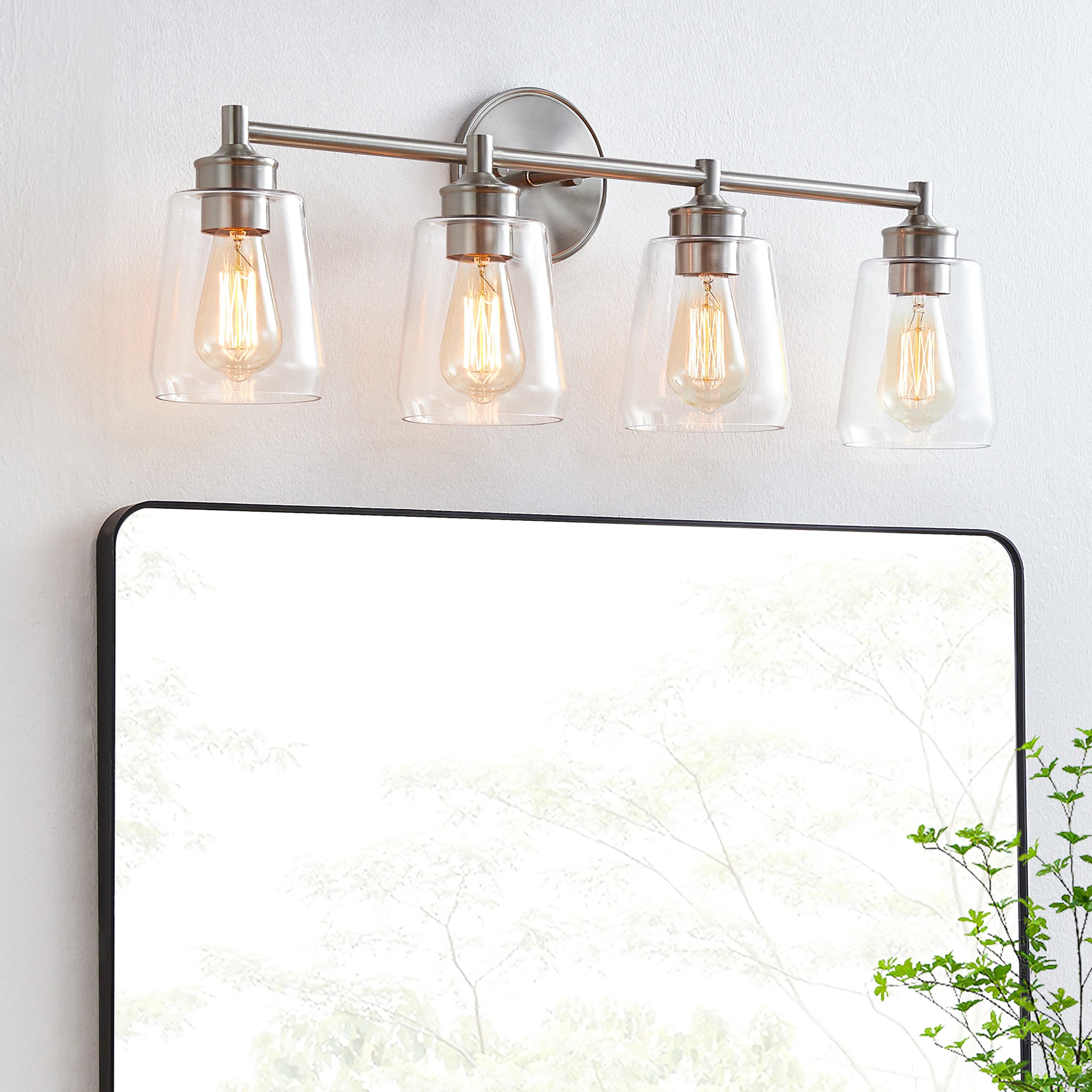 KAWOTI Zea 30-in 4 Light Brushed Nickel Transitional Bathroom Vanity light one_size | 21307 | Lowe's