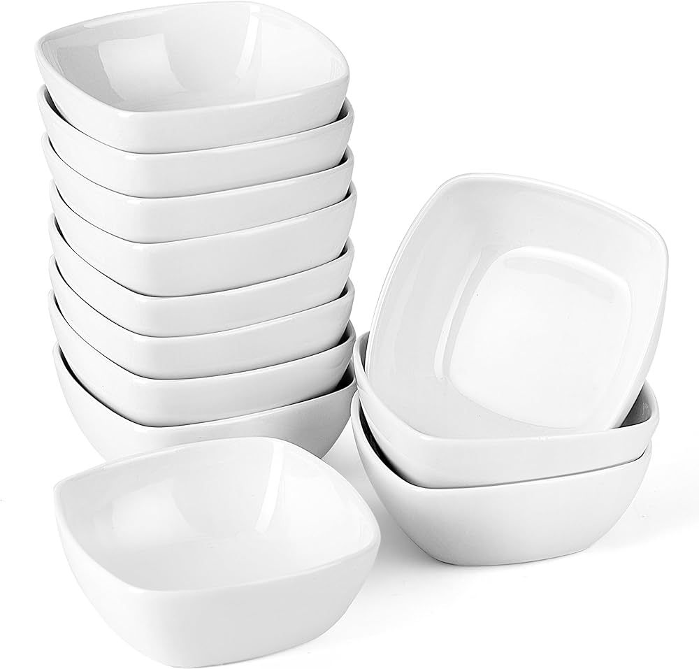 MALACASA 5 oz Porcelain Dip Bowls Set, 12 Pack Ramekins, Dipping Sauce Dishes, Stackable Ramekins... | Amazon (US)
