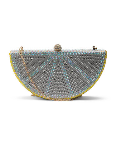 Rhinestone Beaded Lemon Clutch | TJ Maxx