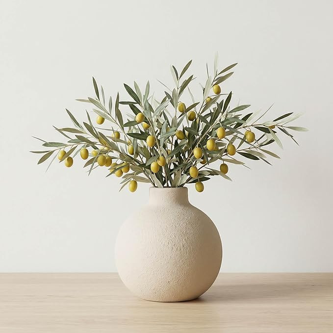 Ceramic Flower Vase, 5.12 inch, Farmhouse Rustic Style, Decorative Pottery Terracotta for Home De... | Amazon (US)