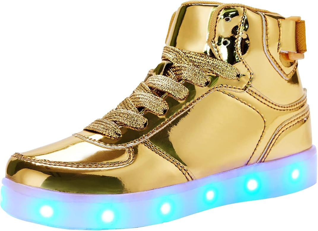 DIYJTS Kids LED Light Up Shoes, Fashion High Top LED Sneakers USB Rechargeable Glowing Luminous S... | Amazon (US)