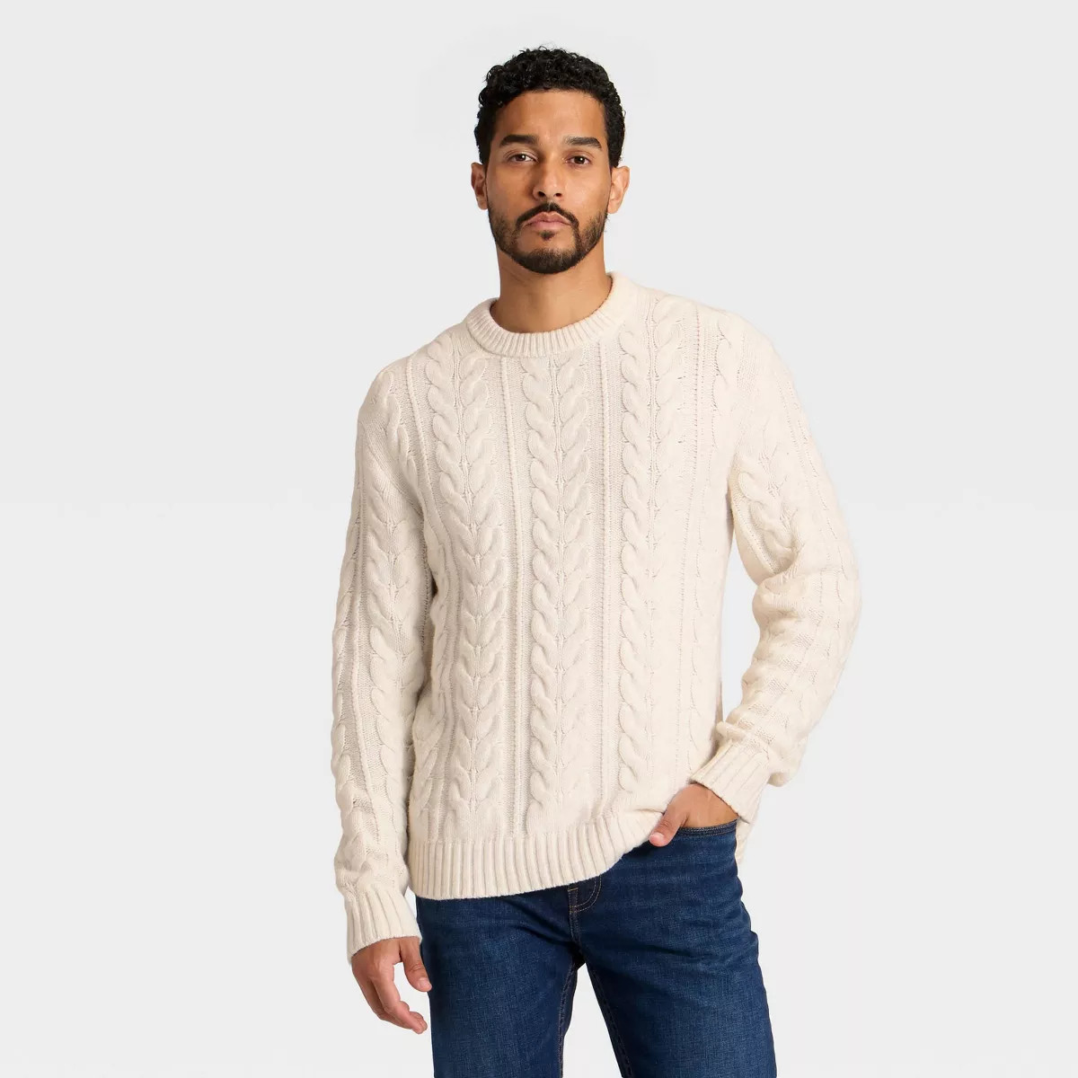Men's Cable Crewneck Sweater - Goodfellow & Co™ | Target