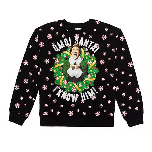 Juniors' Elf "OMG It's Santa!" Graphic Holiday Pullover | Kohl's