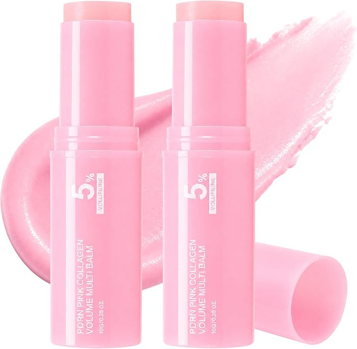 2Pcs PDRN Pink Collagen Volume Multi Balm Stick for Face, Lips, Neck | Amazon (US)