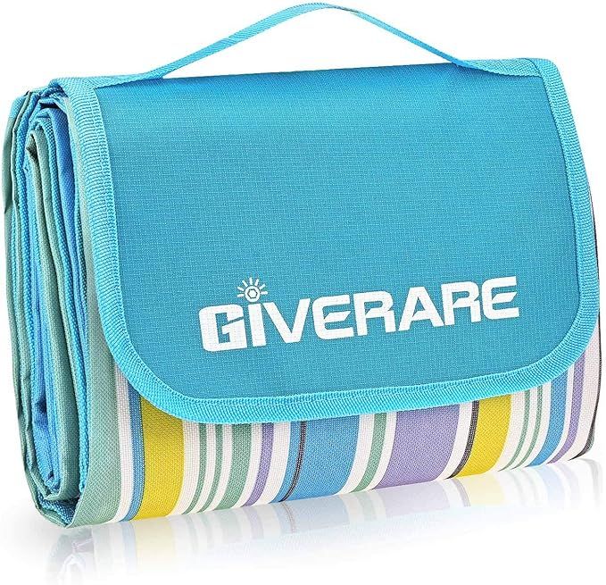 GIVERARE Picnic Beach Blanket, XL Sandfree Waterproof Outdoor Camping Blanket, Quick Drying Oxfor... | Amazon (US)