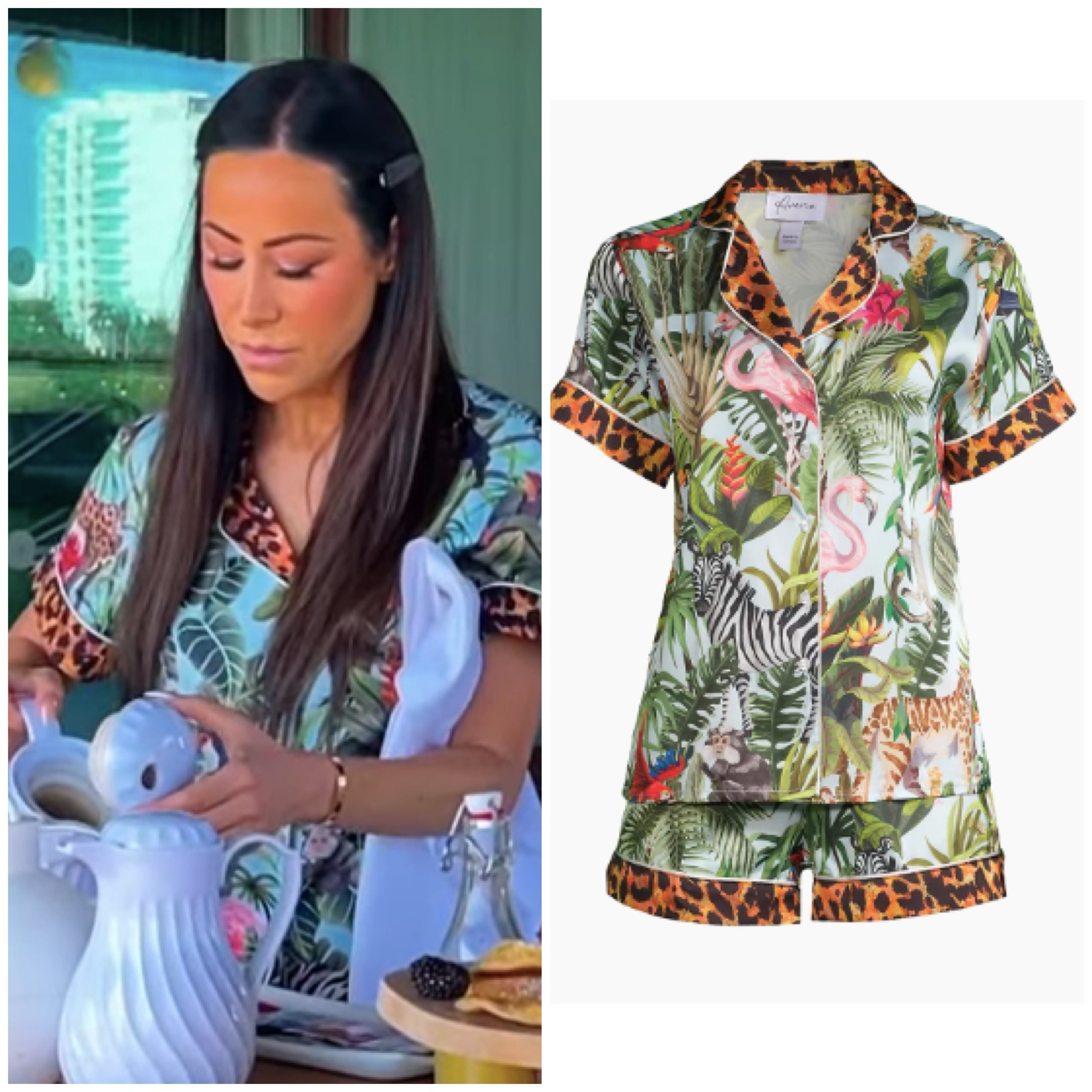 Angie Katsanevas’ Leopard and Jungle Print Pajamas 