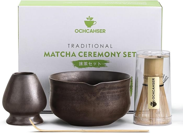 Matcha Set, Japanese Tea Set Includes Matcha Bowl with Spout, Matcha Whisk Holder (chasen), Bambo... | Amazon (US)