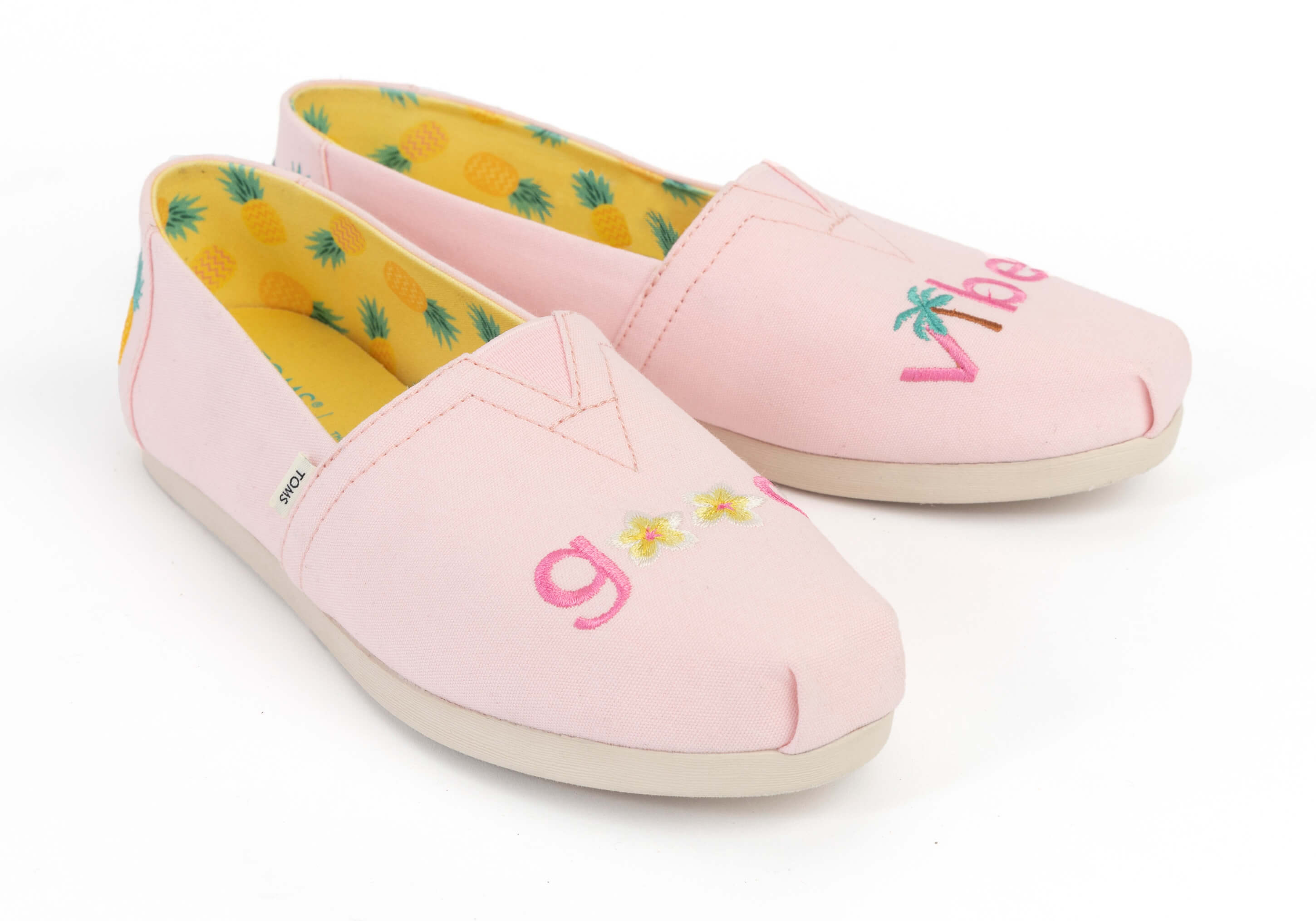 Alpargata Embroidery Pink Slip On Espadrille Canvas Ortholite | TOMS | TOMS (US)