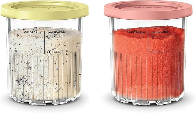 Ninja Creami Deluxe Pints 2 Pack, Compatible with NC500 Series Creami Deluxe Ice Cream Makers, Ge... | Amazon (US)