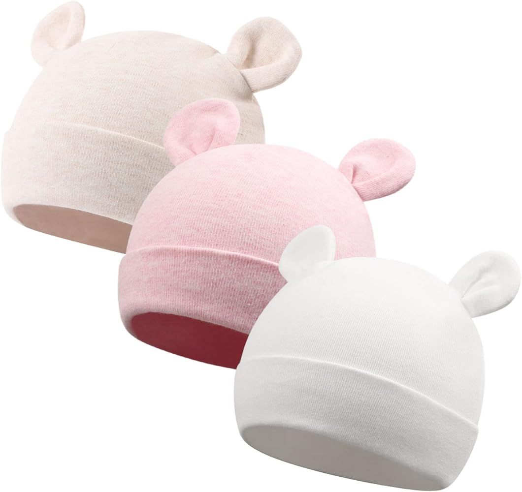 Cotton Newborn Baby Girls Hat Spring Newborn Boys Hat Cute Rabbit Infant Beanie | Amazon (US)