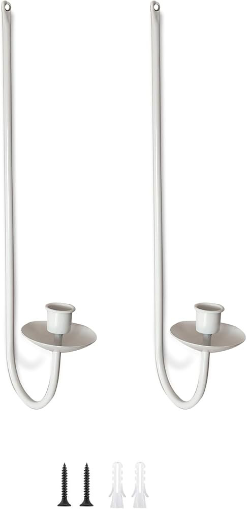 Wall Candle Holders for Taper Candles, Wall Candle Sconces Set of Two,Metal Candle Sconces Wall D... | Amazon (US)