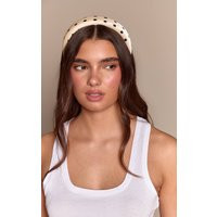 Cream and Black Polka Dot Pack of 2 Headbands | PrettyLittleThing UK