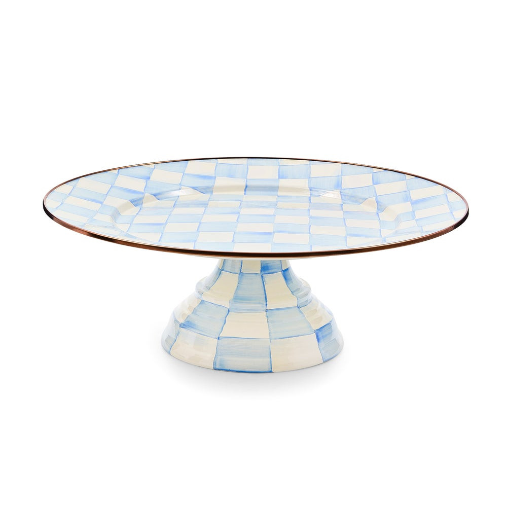 Sky Check Large Pedestal Platter | MacKenzie-Childs