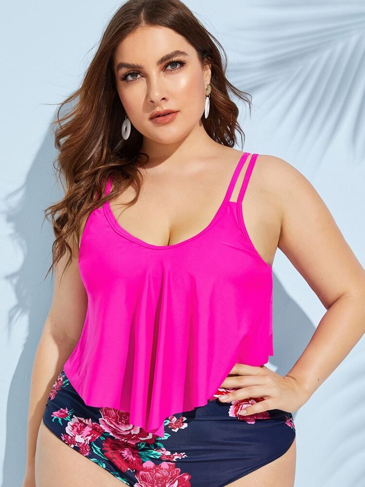 Plus Hanky Hem Bikini Top | SHEIN