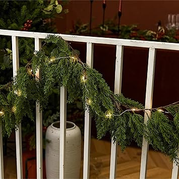 6FT PARTY JOY Seasonal Artificial Christmas Garland with Lights Pine Needle Cypress Garland for H... | Amazon (US)