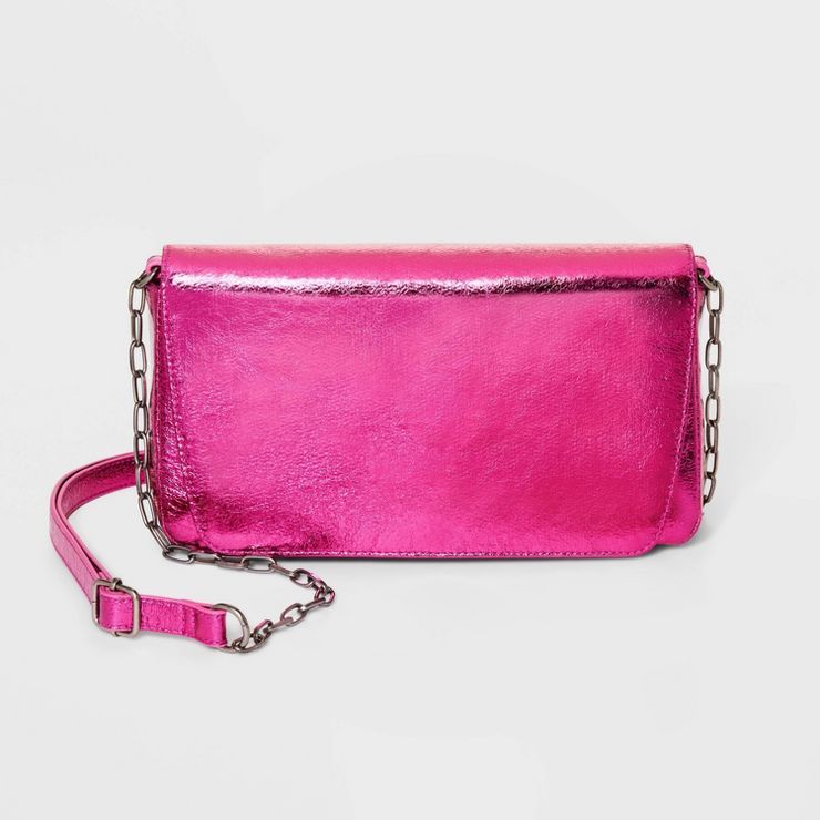 Flap Crossbody Bag - Universal Thread™ Metallic Pink | Target