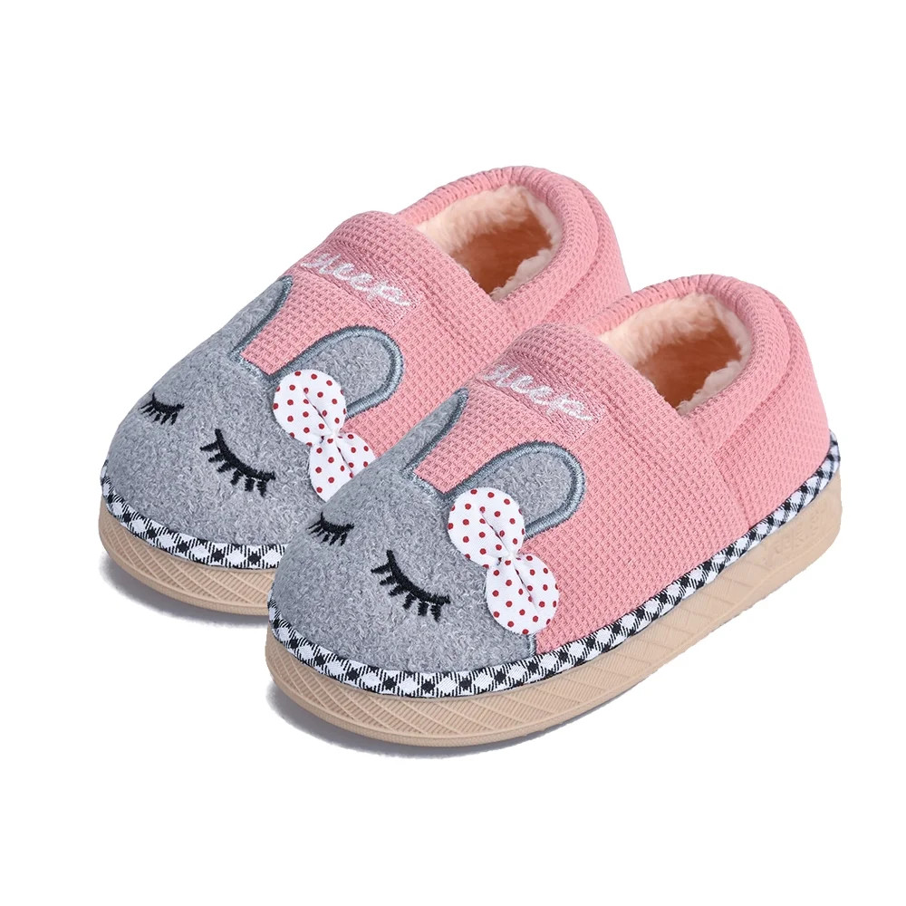 JACKSHIBO Toddler Girls Boys Winter Warm Slippers Plush Aline Cute Cartoon-Design Bedroom House I... | Walmart (US)