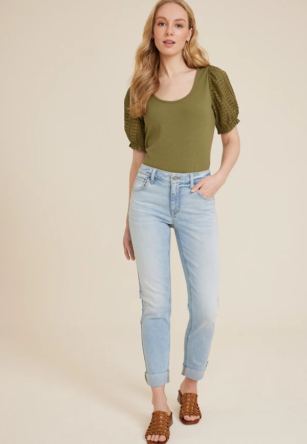 m jeans by maurices™ Light Mid Rise Slim Straight Ankle Jean | Maurices