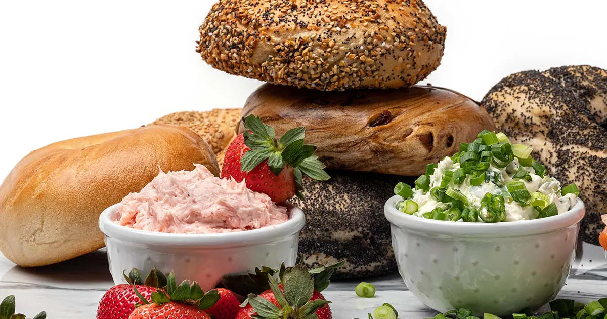 Par-Baked Bagels Dozen + Cream Cheese by Brooklyn Bagel | Goldbelly | Goldbelly