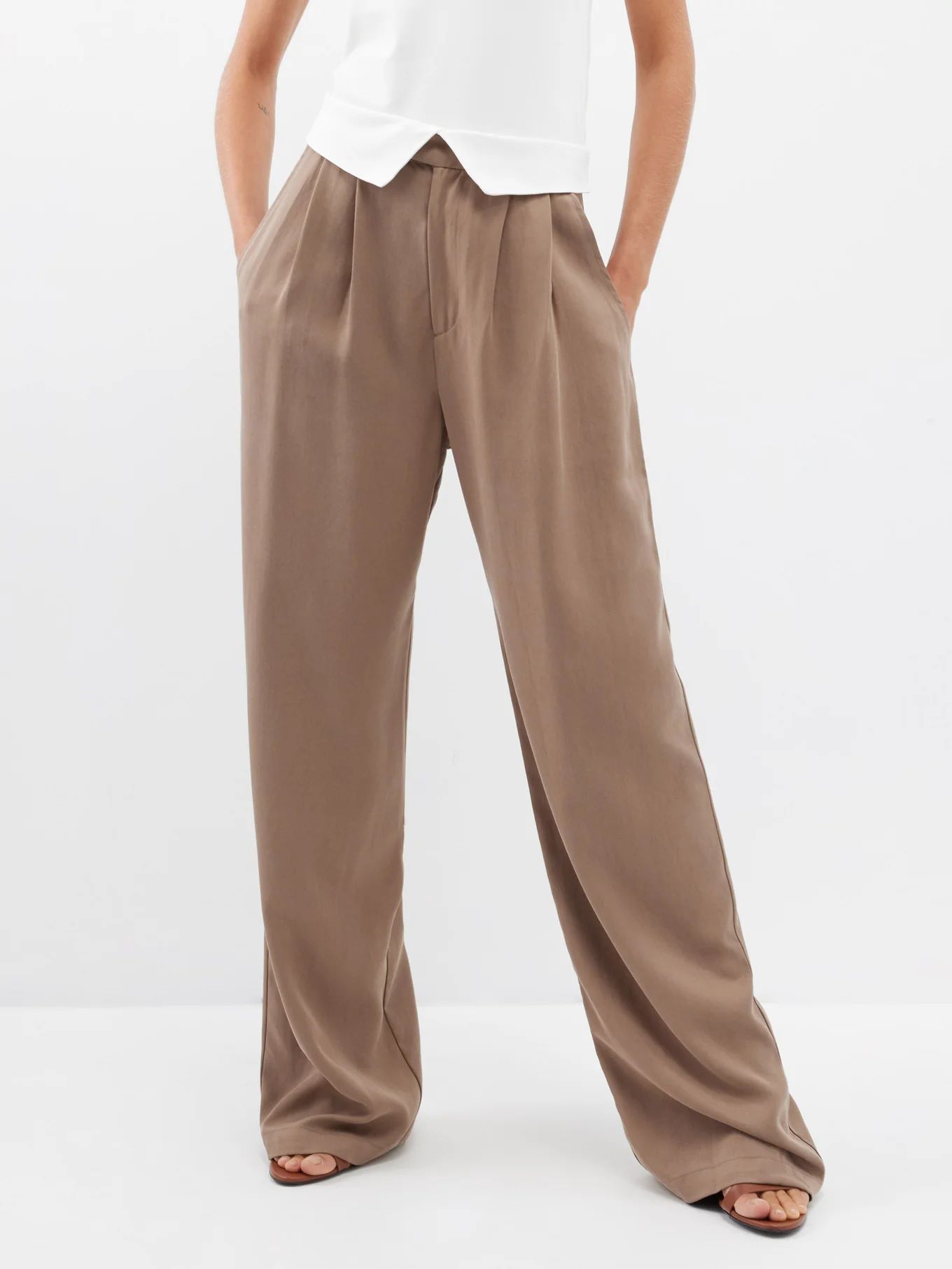 Stevie fold-over waistband wide-leg trousers | Reformation | Matches (UK)