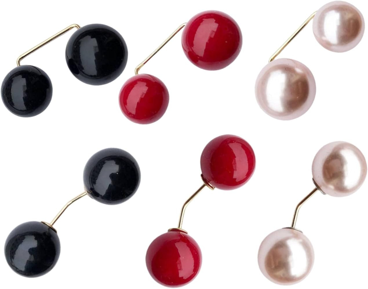 WILLBOND 6 Pcs Artificial Pearl Brooch Pins Anti-exposure Neckline Safety Pins Sweater Shawl Clip... | Amazon (US)