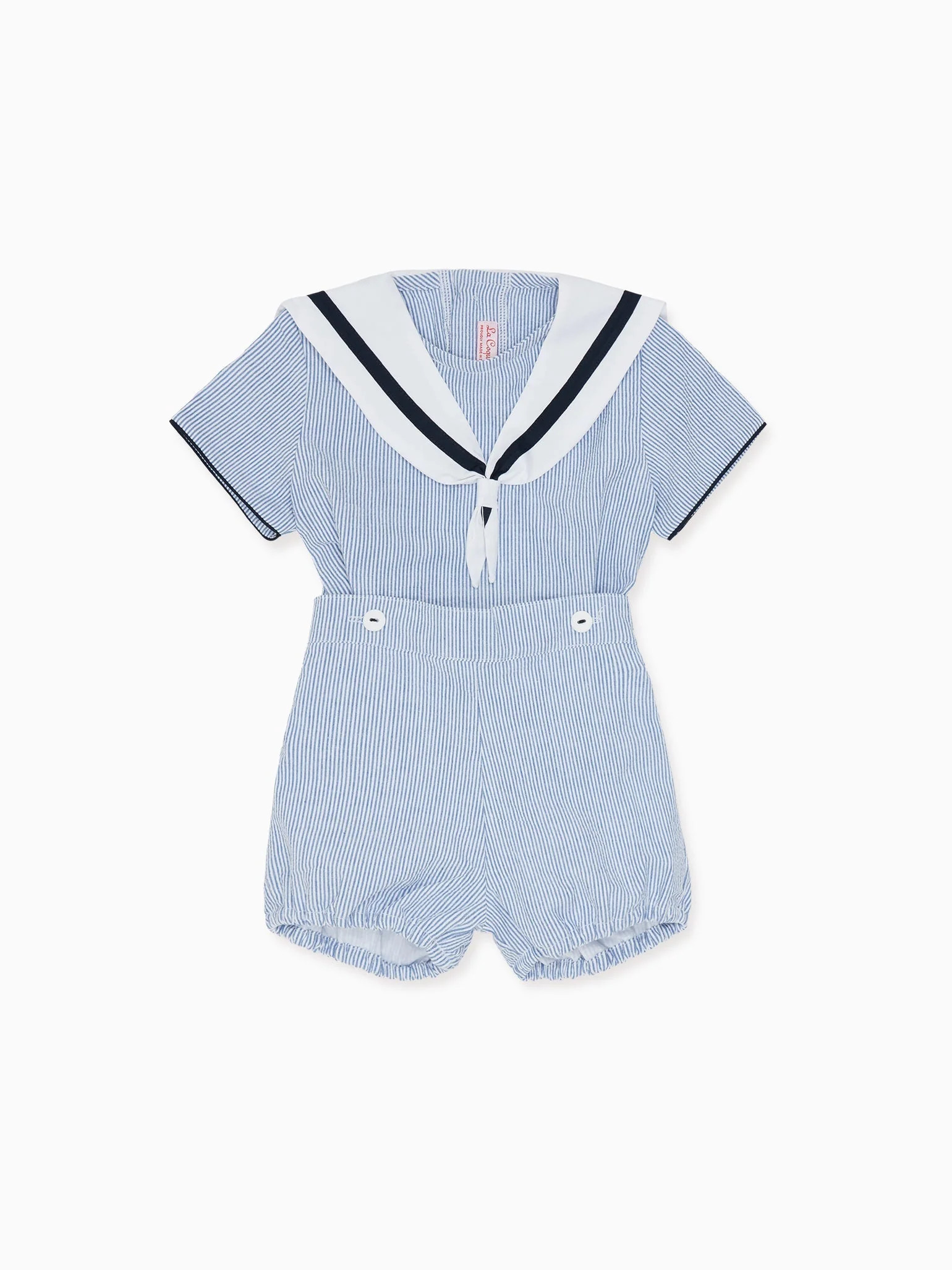 Blue Stripe Antonio Baby Boy Set | La Coqueta (US)