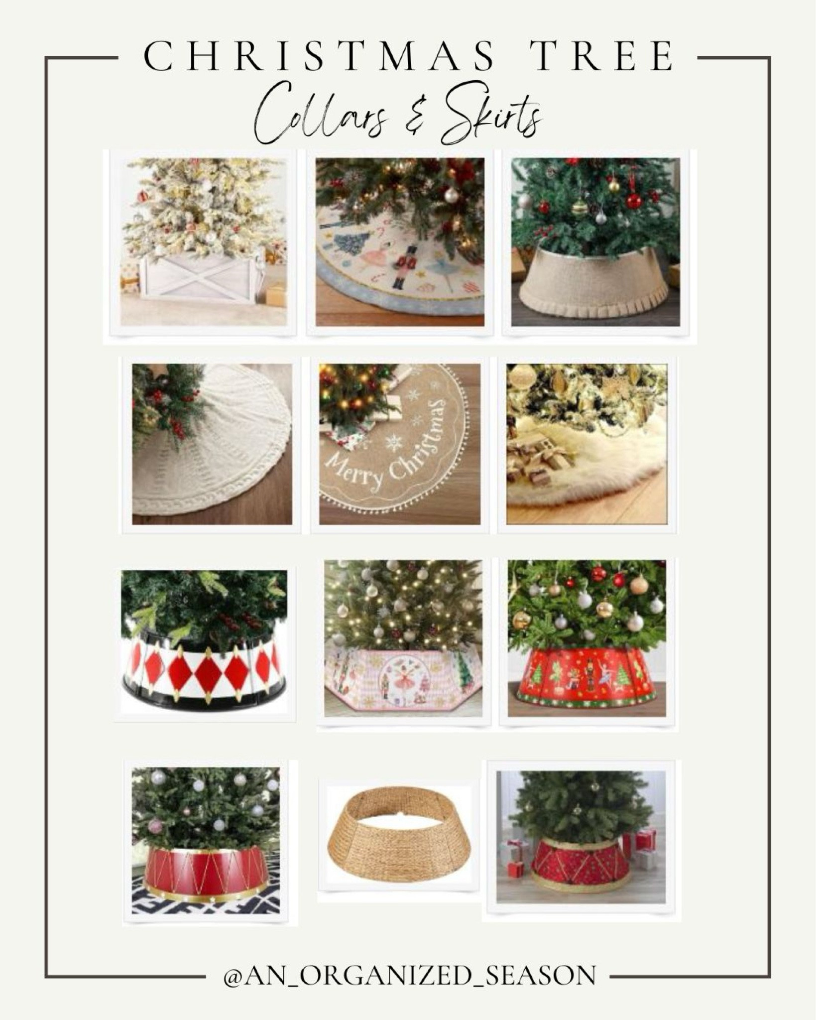 Check out these fabulous Christmas Tree Skirts and Collar that would make your tree even more special this holiday season. Shop with An Organized Season.

#LTKSeasonal #LTKGiftGuide #LTKHoliday